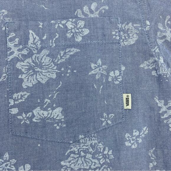 Vans Men Shirt Vintage Hawaiian Print Short Sleeve Button Shirt Medium - Picture 2 of 9